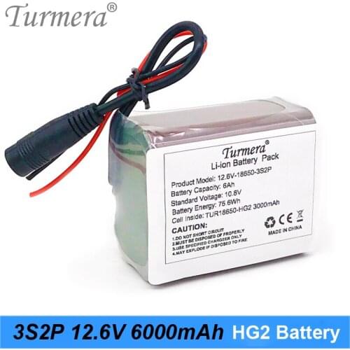 3S2P Lithium Battery Pack 3S 12.6V 10.8V 6000mAh 18650 HG2 3000mAh 30A Battery Cell with 40A BMS for Screwdriver Battery Turmera
