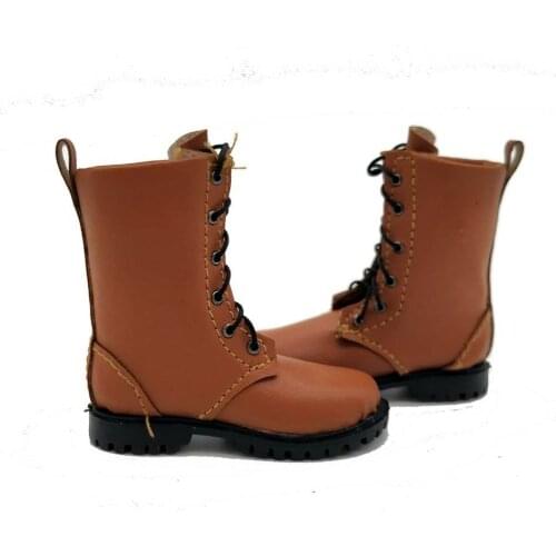 Brown 1:6 Scale Shoes Model Handmade Leather military Boots Legging Shoes model for 12in Phicen M31 M32 M33 M34 M36 Body Model