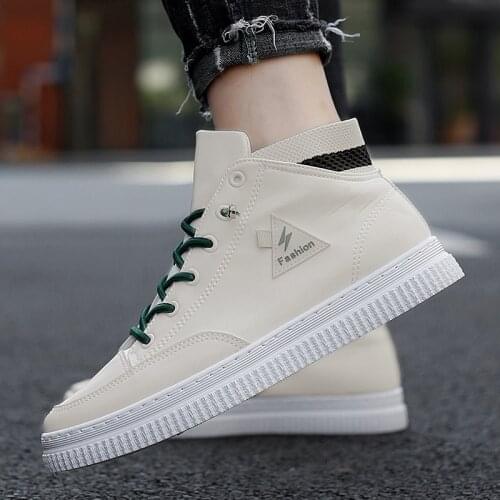 New Casual Shoes Men Winter Sneakers High-Top Solid Color Leisure Shoe Sneaker Fashionable Breathable Lightweight Movement Shoes