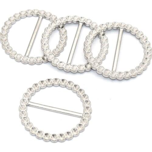 Metal Round Slide Buckles Belt Buckle Silver Purse Rings Strap Adjuster Leather Purse Backpack Buckles For Belt Scarf Buckle