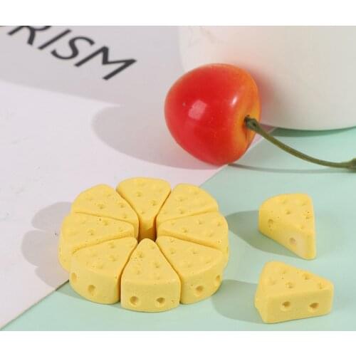 10PCS/Lot Miniature Food 1/6 Mini Cheese Cake Mini Tableware Cheese Knife Fork Dollhouse Pretend Play DIY Toys