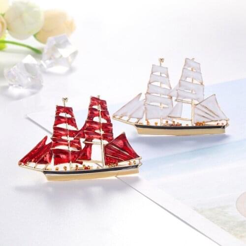 Fashion personality yacht Brooch alloy enamel drop oil Brooch clothing accessories