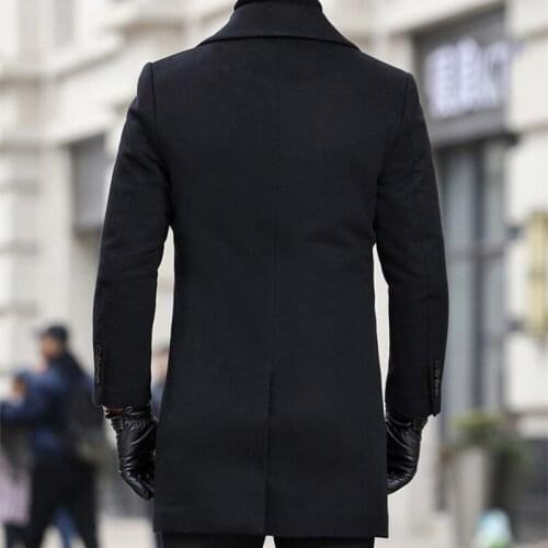 Men Winter Wool Autumn Woolen Casual Windbreaker Outwear Mens Jacket and Coat Casaco Masculino 8D242 YY829