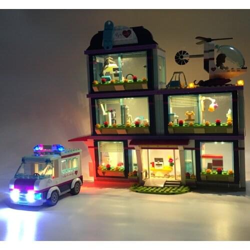 LED Light Up kit For Friends Series 41318 and 01039 Heart Lake Love Hospital Building Blocks Not include The Model