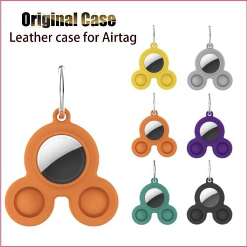 Newest Suitable For Apple Airtags Locator Silicone Protective Sleeve Metal Ring Decompression Tracker Protective Cover Keychain