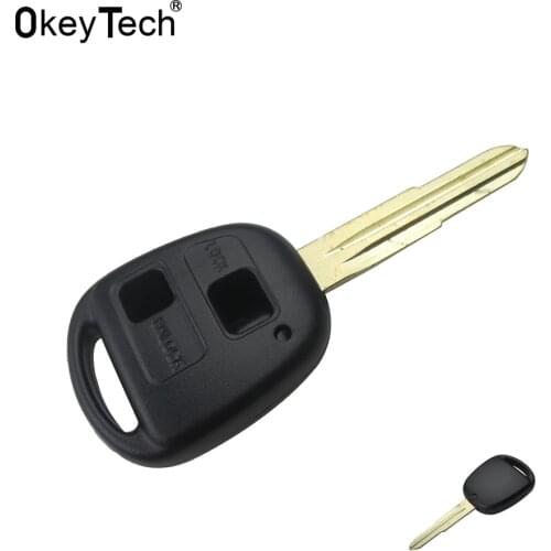 OkeyTech 2 Button Car Key Shell Cover Case Replacement Auto Fob for Toyota YARIS COROLLA RAV4 KEY FOB REMOTE CASE TOY41 BLADE