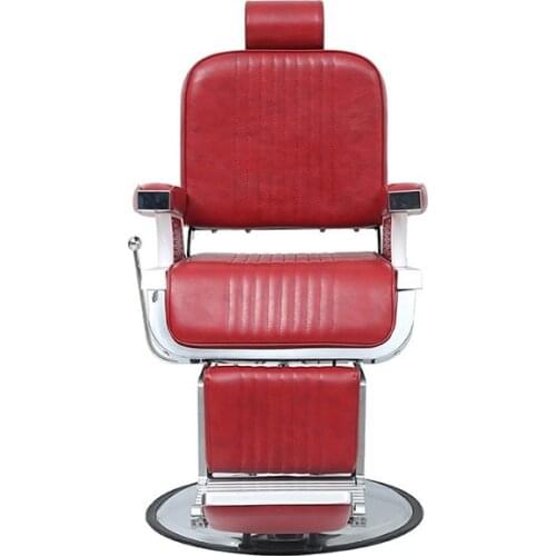 Barber Chair with Leather Cushion for Hair Salon Liftable Barber Chair with Pedals European Style Fashion Hair Cutting Chairs