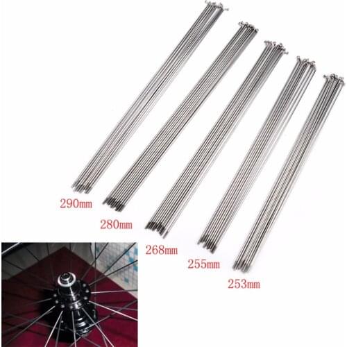Steel 14G Spoke Spokes + Nipple Sliver Colour High Strength Bicycle Spokes 253~290mm 10PCS Mountain / Road Bike