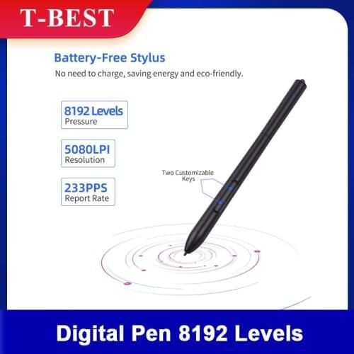 Battery-Free Stylus 8192 Levels Pressure Compatible with VINSA VIN1060PLUS/T608 Graphics Drawing Tablet