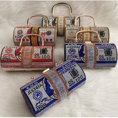 Bags for women 2021new handmade diamond duffle bag, dollar clutch bag, evening dress, shoulder handbag, fashion dinner bag