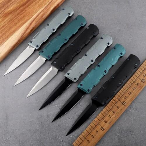 Mini sharp outdoor tactical D2 blade aluminum handle outdoor camping survival self-defense hunting EDC tool utility knife