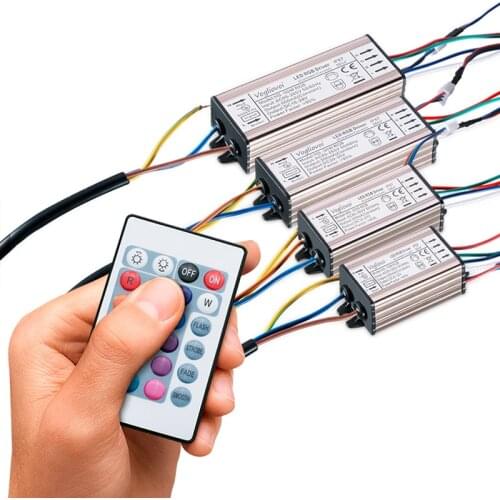 Vogliovoi RGB Transformer 10W 20W 30W 50W Waterproof AC110V AC220V Aluminum Adapter With 24KEY For Flood Lamp DIY