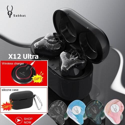 Free Gift Sabbat X12 Ultra TWS Earphone Wireless Earbuds Bluetooth 5.0 Headset IPX5 Waterproof APX-T Audio 3.7V In-Ear