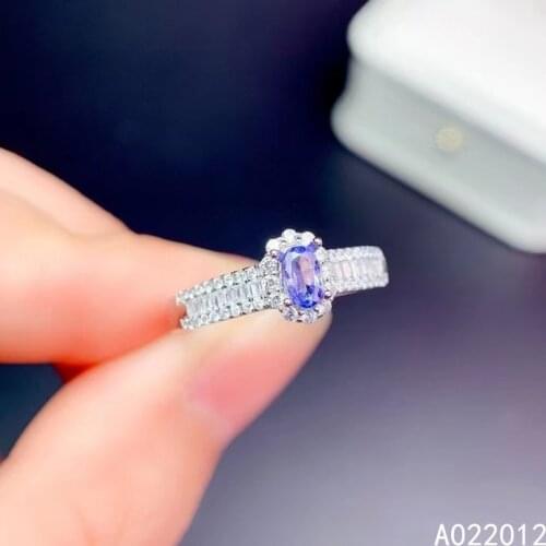 KJJEAXCMY fine jewelry natural Tanzanite 925 sterling silver popular girl new gemstone ring support test hot selling