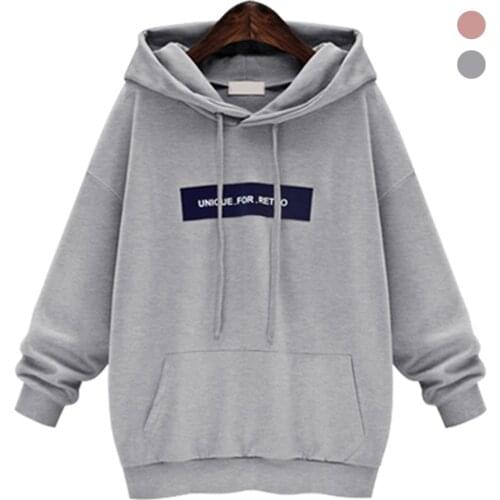 Women Sweatshirt Hoody Ladies Hooded Pocket Letters Print Pullovers Casual Girls Long Sleeve Plush Autumn Winter Sportswear 2020