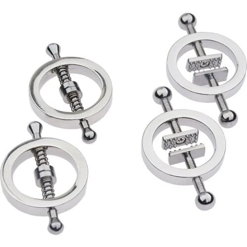 Stainless Steel Female Nipple Correction Clamps Screw Crusher Breast Torture BDSM Sex Toys for Women