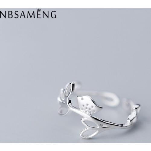 2019 Rings 100% 925 Sterling Silver Fashion Branch Ring Opening Adjustable Rings For Women Girl Wonderful Gift Ring Jewelry