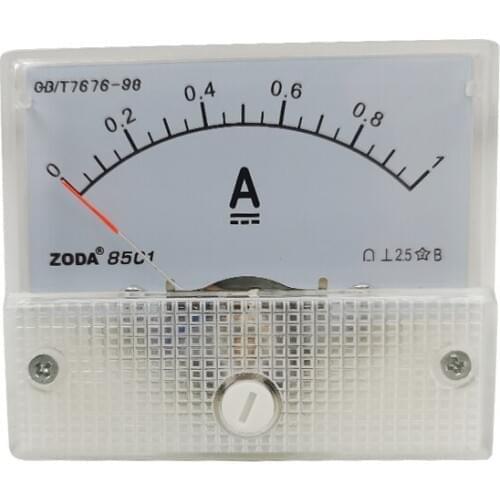 1PC 85C1-A 1A 2A 3A 5A 10A DC Direct Analog Meter Panel AMP Current Ammeters Gauge Pointer Ammeter 64*56MM