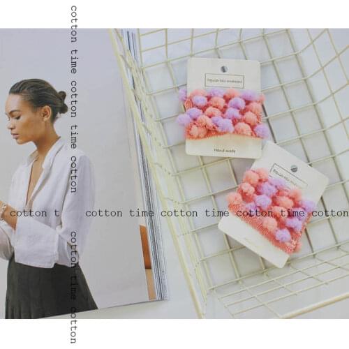 10 yards Pastel Color Pompom Trim Fringed Lace Sewing Accessory 1cm ball diameter 2cm wide trimming clothing accesory