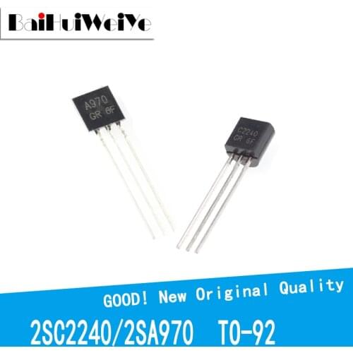 100PCS/LOT 2SA970 2SC2240 TO-92 Bipolar Transistors NPN Paired transistor of low power audio power amplifier A970 C2240 TO92