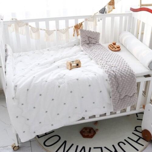 120*150cm Baby Quilt Baby Peas Blanket Cover Cotton Washed Embroidery Newborn Summer Cool Blanket Childrens Blanket