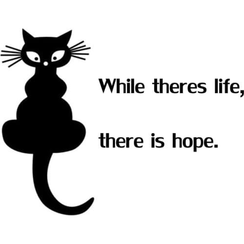 17.8cm*13.6cm New Style Hot While Theres Life... Cat Animal Car Sticker Vinyl Decal car accessories stickers