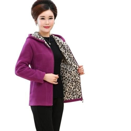 2020 Fashion Women Hoodies Casual Tops Plus-size Zipper Polar fleece Coat Autumn Winter Loose Cotton Mother Warm Sweatshirts