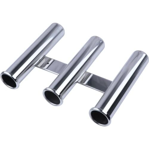 3 Tube Rod Holder Triple Stainless Steel 316 Vertical Multi-use Fishing Rod Holder Wall-hung Style For Boat Yacht