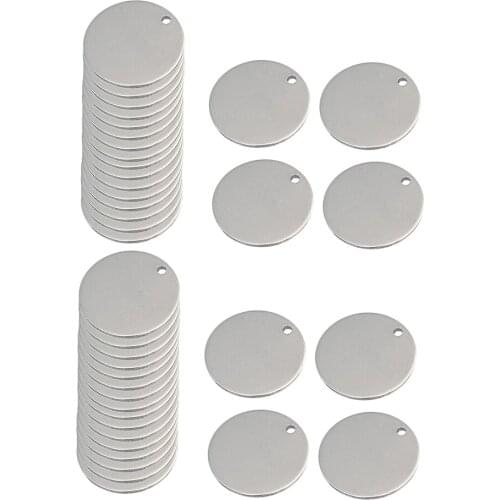 40x Metal Round Circle Blank Coin Engraving Stamping Charms Tag Pendant 8mm