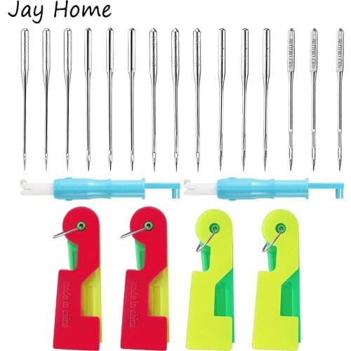 50Pcs Sewing Machine Needles and 2Pcs Automatic Needle Threader Needle Threading Tools for Home Sewing Machine Stitch Embroidery