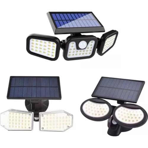 78/74/56 LED Solar Lights Outdoor 2/3 Head Motion Sensor Solar Lamp Powered Sunlight Lamp Garden Decoration Waterproof Wall Lamp