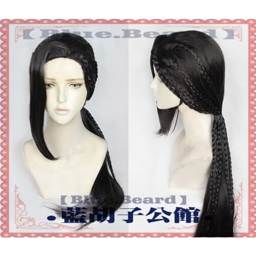 80cm Twisted Wonderland Scarabia Jamil Viper Cosplay Wig Long Black Gradient Dark Purple Hair Halloween Role Play