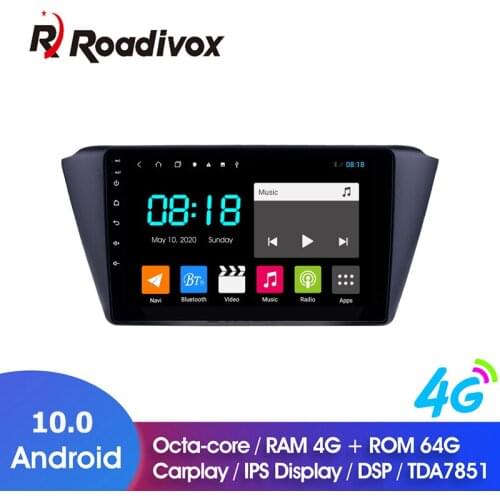 9" Android 10.0 RAM 4G ROM 64G Car DVD For Skoda Fabia 2015-2019 Car Radio Multimedia Player GPS Navigation System Head Video