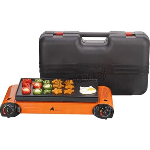 BDZ-268-S Double-headed barbecue Furnace Liquefied Gas BBQ grill large fire Outdoor Stove Camping cooker stove 1pc