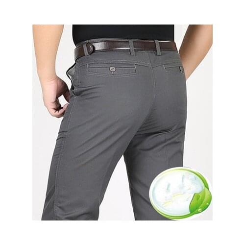 2021 New Mens Pants Casual Cotton Basic Classic Straight High Waist Business Office Trousers Men Leisure simplicity