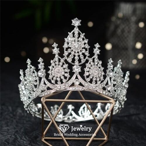 CC Wedding Crown Tiara Hairband Engagement Hair Accessory for Women Big Crowns High Quality Luxury Jewelry Queen Hairwear HG1269