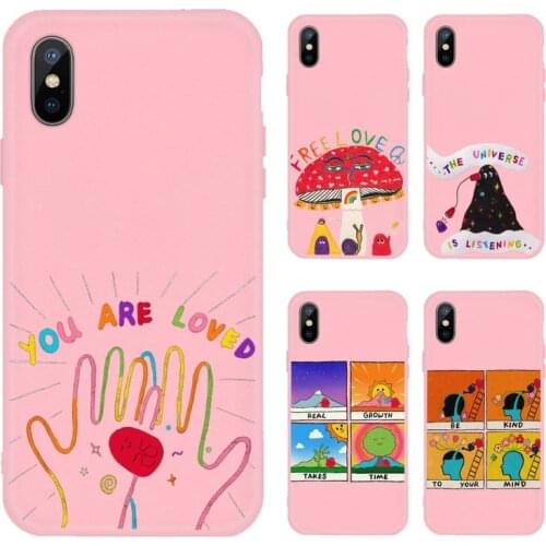 Slimy oddity self love Phone Case Candy Color for iPhone 6 7 8 11 12 s mini pro X XS XR MAX Plus