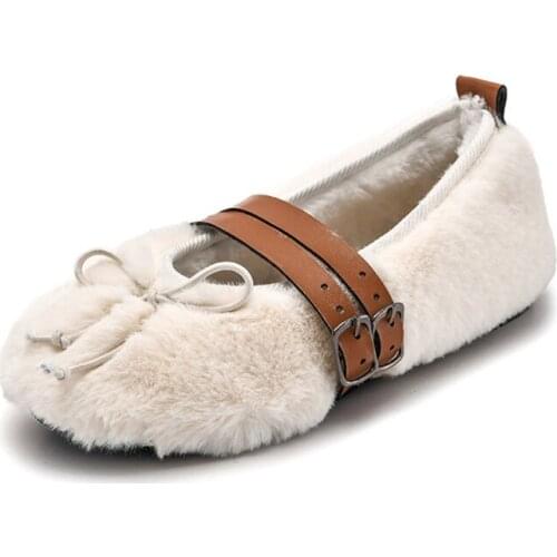 Kids Girls Shoes Winter Warm Girls Fashion Shoe Black White Fur Flat Slip On Non-slip Kids Shoes New Hot Children Shoes