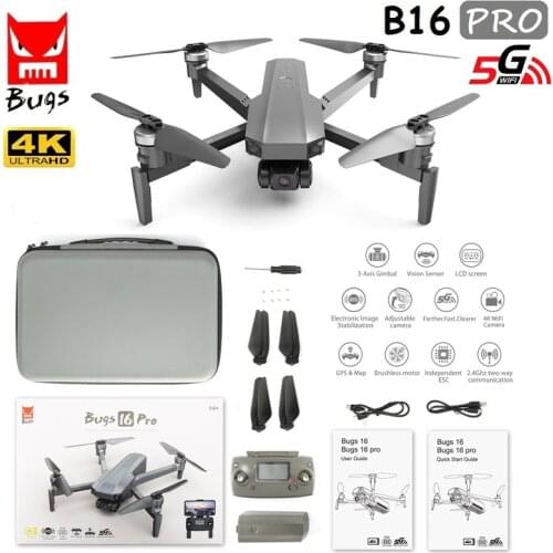 MJXRC Bugs 16 PRO B16 Pro With 4K Camera Drone Three-axis Gimbal EIS Anti-shake Professional FPV Drone VS SG906 Pro 2 Max Dron