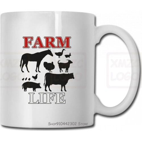 Farm Life Funny Horse Goat Cow Pig Duck Chicken Mug Cup Cute Farm Animals Farmer Women Men