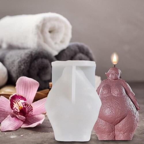 Corpulent Female Body Candle Mold Body Art Candle Silicone Molds Aromatherapy Candle Character Resin Making Mould For Home Decor