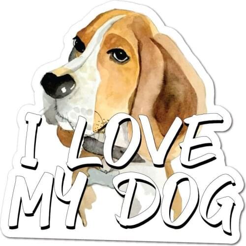 I LOVE MY DOG Vinyl Decal Sticker for Window Sign Art Print Pet Dog Black Preety Cute Art Sticker Funny, Hint, Warning
