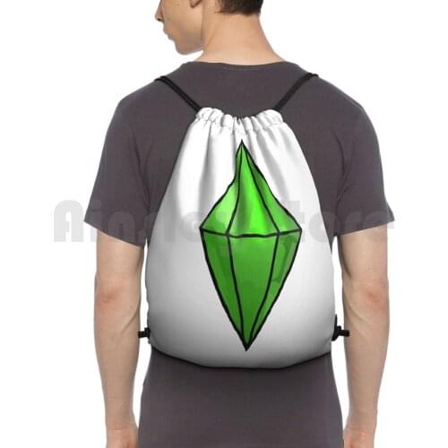 Giant Plumbob Backpack Drawstring Bag Riding Climbing Gym Bag Sims The Sims Sims 2 Sims 3 Sims 4 Ea Plumbob Sim Games Pc