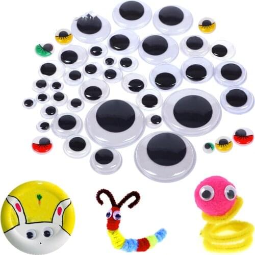 50pc 6-35mm Activity Eyes Moving Eyeball Plastic Eyes Scrapbook With Adhesive Sticker Child Animals Doll Toy Handmade DIY Crafts