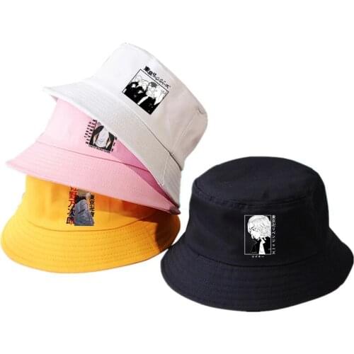 Hot Tokyo Revengers Summer hat Women Men Panama Bucket hat Cap The Design Flat Visor Anime Manjiro Sano Graphic Fisherman Hat