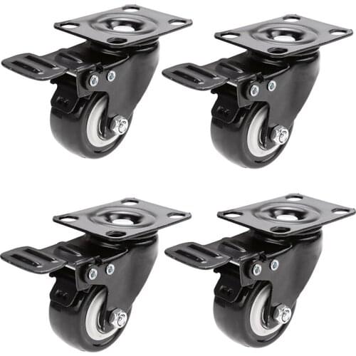 4PCS 2 Inch Mute Wheel Office Chair Swivel Casters Universal Rolling Rollers Furniture Wheels Casters With Brake