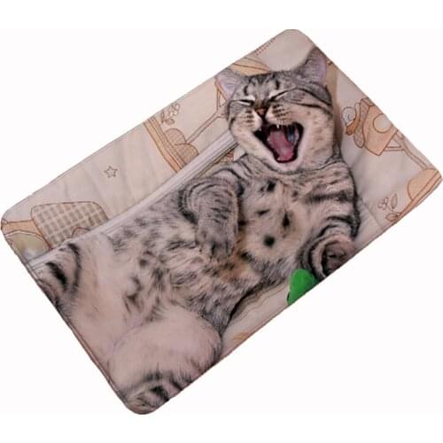 Kawaii cat 3D print floor mat soft bedroom corridor carpet suitable for living room kitchen non-slip mat