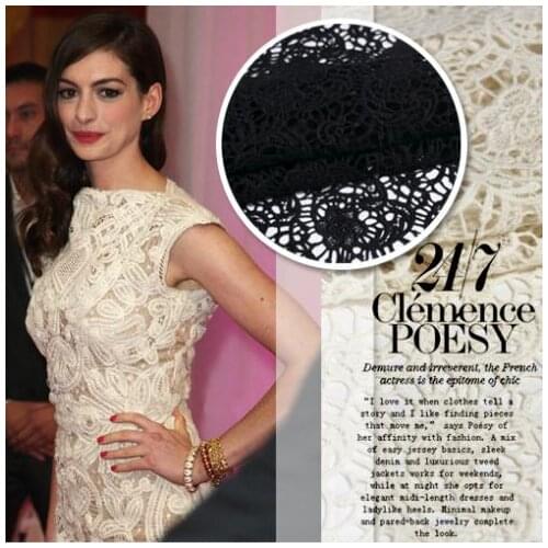 LEO&LIN Guipure High Quality Vip 100% Cotton Water Soluble Lace Material Fabric 50cm