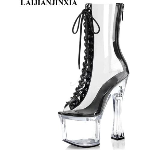LAIJIANJINXIA New Fashion Dance Boots Womens Classic Shoes 18 cm High Heels Sexy Ankle Boots Sexy Pole Dancing Shoes
