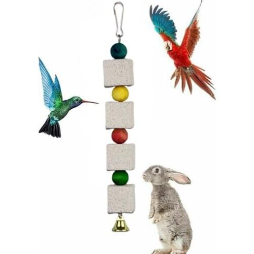 Samll Pet Teeth Grinding Stone String For Chinchillas Hamster Gerbils Parrot Molar Multicolor Beads Mineral Grindstone Pets Tool